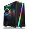 CiT Seven Micro Tower 2 x USB 2.0 Acrylic Side Window Panel Black Case with RGB LED Lighting & Fan