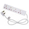 2m 4 Gang UK Mains Extension - White