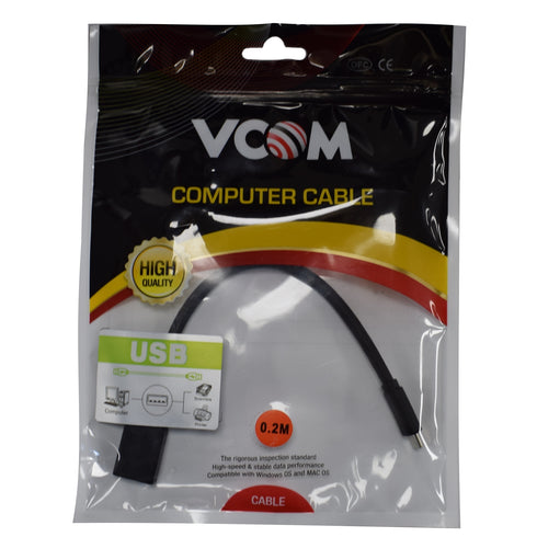 VCOM USB 3.0 A (F) to USB 3.1 C (M) 0.2m Black Retail Packaged Data Cable
