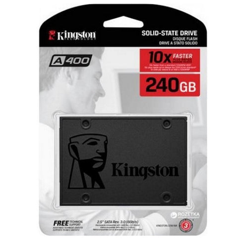 Kingston A400 (SA400S37/240G) 240GB, 2.5 Inch SSD, SATA 3 Interface, Read 500MB/s, Write 350MB/s, 3 Year Warranty