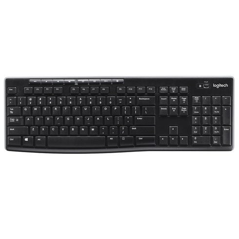 Logitech K270 Wireless Keyboard for Windows, 2.4 GHz Wireless, Spill-Proof Design, Up to 24 Month Battery Life, QWERTY UK English Layout, Black