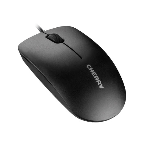 Cherry MC 1000 Wired USB Mouse, 3-Buttons and Scroll Wheel with Key Function, 1200dpi with Optical Sensor, Ambidextrous Design for PC, Mac and Laptop, Black