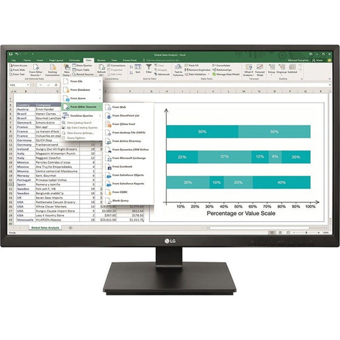 LG 27BK550Y 27" IPS Monitor, Full HD, HDMI, VGA, Display Port, 5ms, 60Hz, VESA, Tilt, Height Adjust, Pivot, Swivel, Built in PSU, Speaker