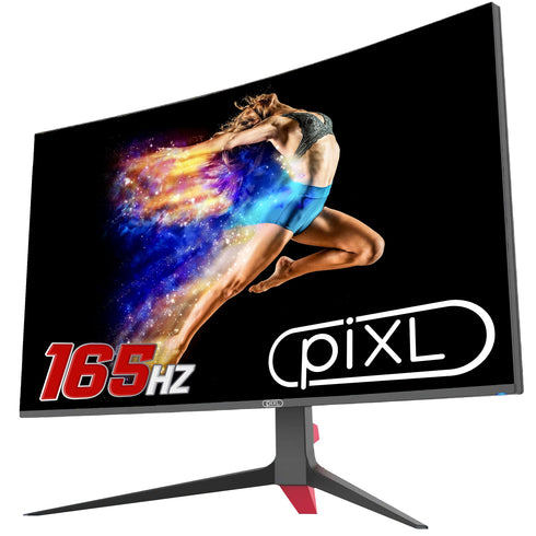 piXL CM32GF5 32 Inch 165Hz HDR Full HD Curved Gaming Monitor with AMD FreeSync & Nvidia G-Sync, 1920 x 1080 Resolution, 1ms Response Time, DisplayPort, HDMI & VESA Mount