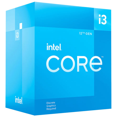 Intel Core i3 12100F 4 Core Processor 8 Threads, 3.3GHz up to 4.3GHz Turbo, Alder Lake Socket LGA 1700, 12MB Cache, 60W, Maximum Turbo Power 89W, No Graphics