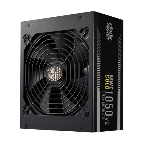 Cooler Master MWE Gold 1050 V2 ATX 3.0 1050W PSU, 140mm Silent Fan with Smart Thermal Controlling Feature, 80 PLUS Gold, Fully Modular, UK Plug, Flat Black Cables, ATX 3.0 Ready with PCI-E 5.0 12VHPWR Connector