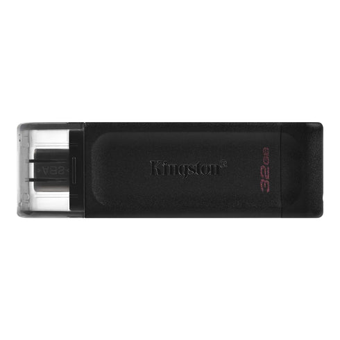 Kingston DT70/32GB DataTraveler 32GB USB Flash Drive, USB 3.2, USB-C, Gen1, 80MB/s, Cap Design, Black, Retail.