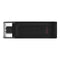 Kingston DT70/32GB DataTraveler 32GB USB Flash Drive, USB 3.2, USB-C, Gen1, 80MB/s, Cap Design, Black, Retail.