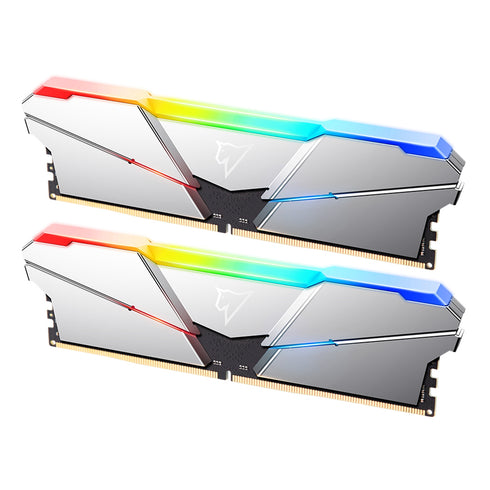 Netac Shadow RGB NTSRD5P48DP-32S 32GB DIMM Gaming System Memory, DDR5,4800MHz, 2 x 16GB, Silver Heatsink, 288 Pin, 1.1v, CL40