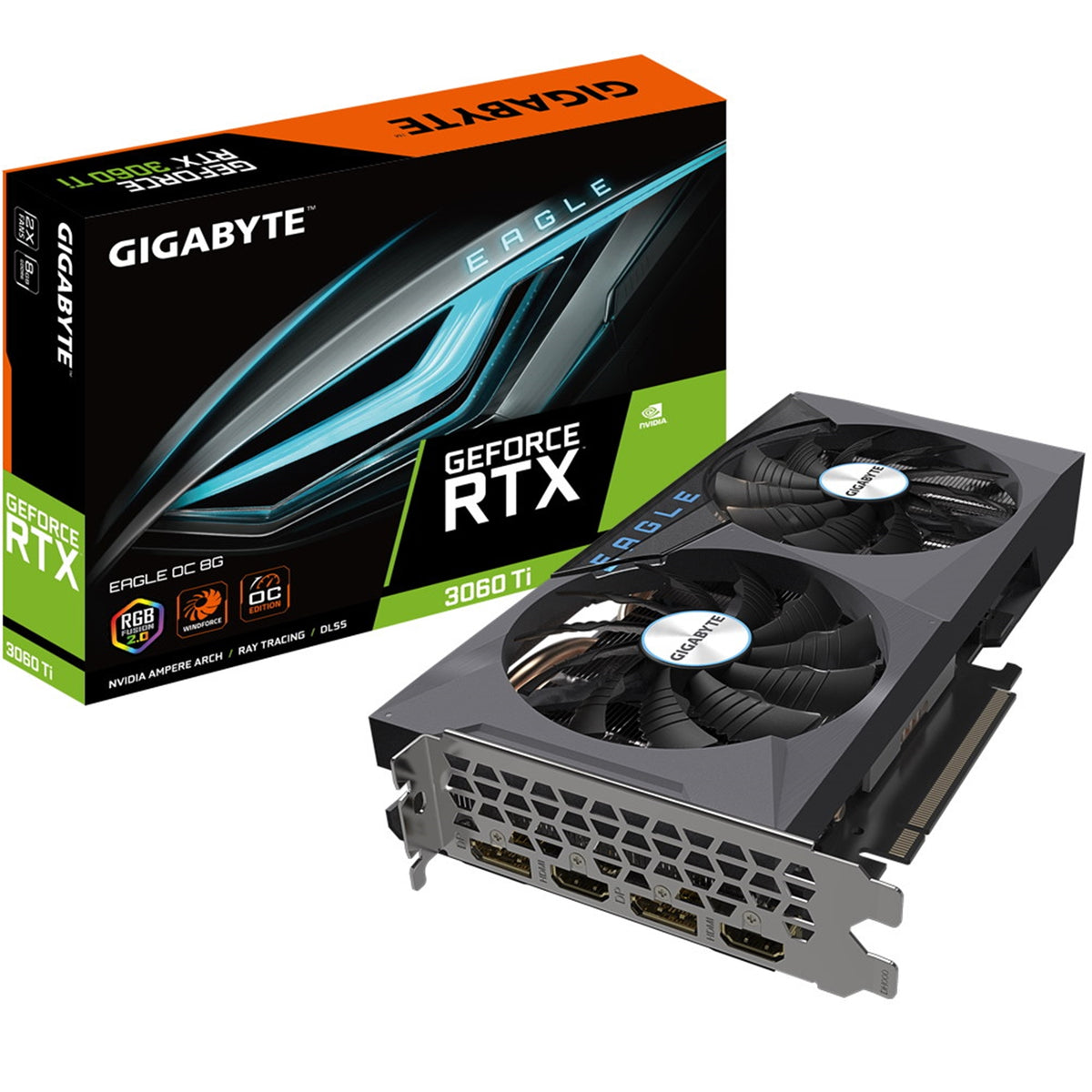 Gigabyte Nvidia GeForce RTX 3060 Ti EAGLE OC 8GB LHR Dual Fan RGB Grap ...