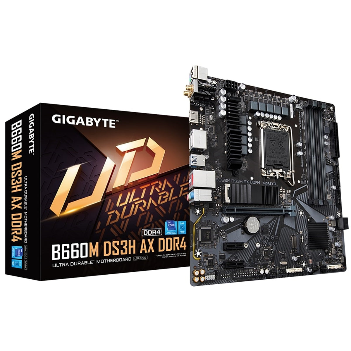 Gigabyte B660M DS3H AX DDR4 Motherboard, Intel Socket 1700, 12/13th Ge ...