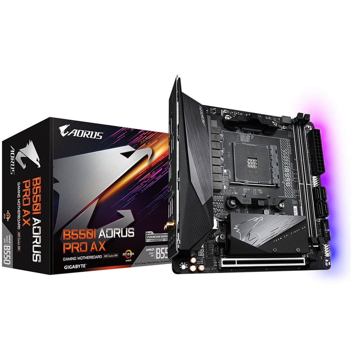 Gigabyte B550I AORUS PRO AX AMD AM4 Socket Motherboard, Mini-ITX, 2x D ...