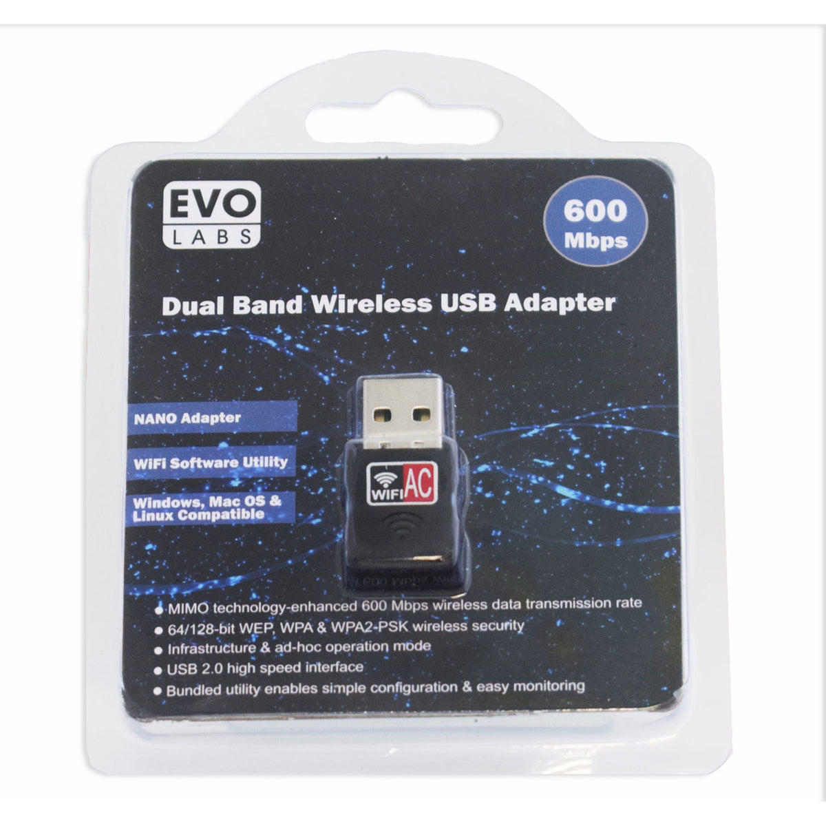 Evo Labs AC600 Dual Band USB WiFi Network Adapter – starflexsystems