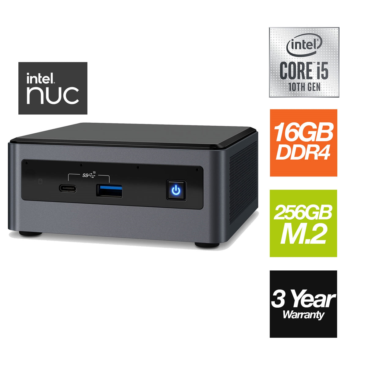Intel Next Unit of Computing Intel Core i5-10210U 10th Gen, 1.6 GHz, 1 ...